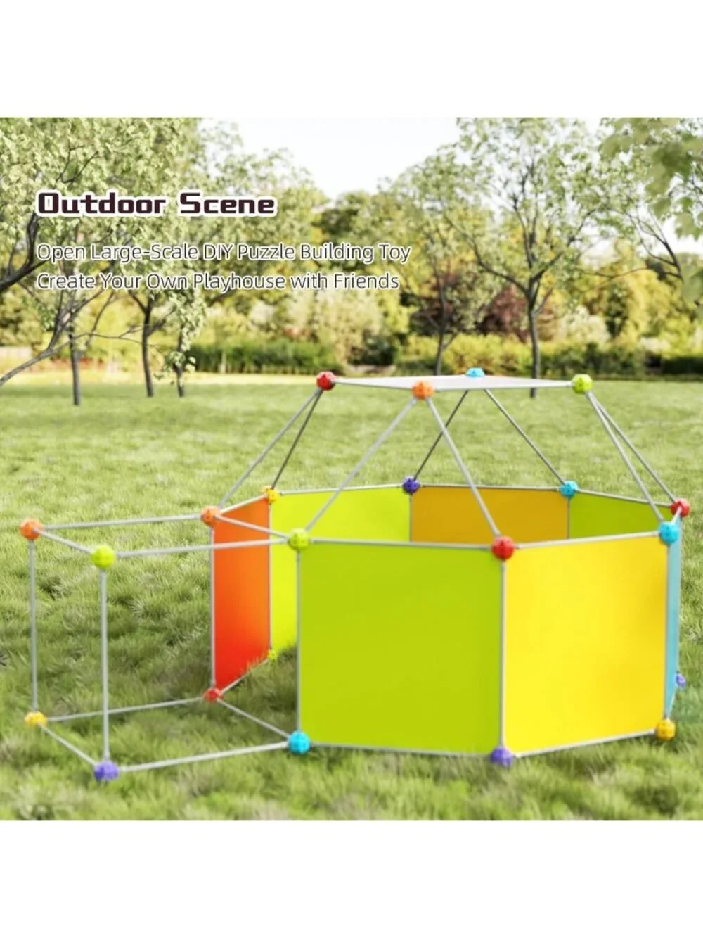 DIY Kids Building Playhouse Kit – STEM Construction Toy with Snap Connectors